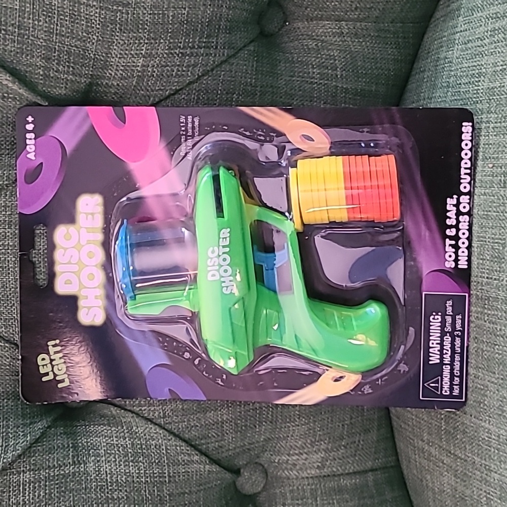 Disc Shooter Toy With LED Light - Green and Blue